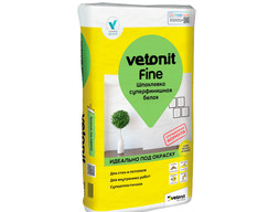 Шпаклевка суперфинишная белая Vetonit Fine, 25 кг